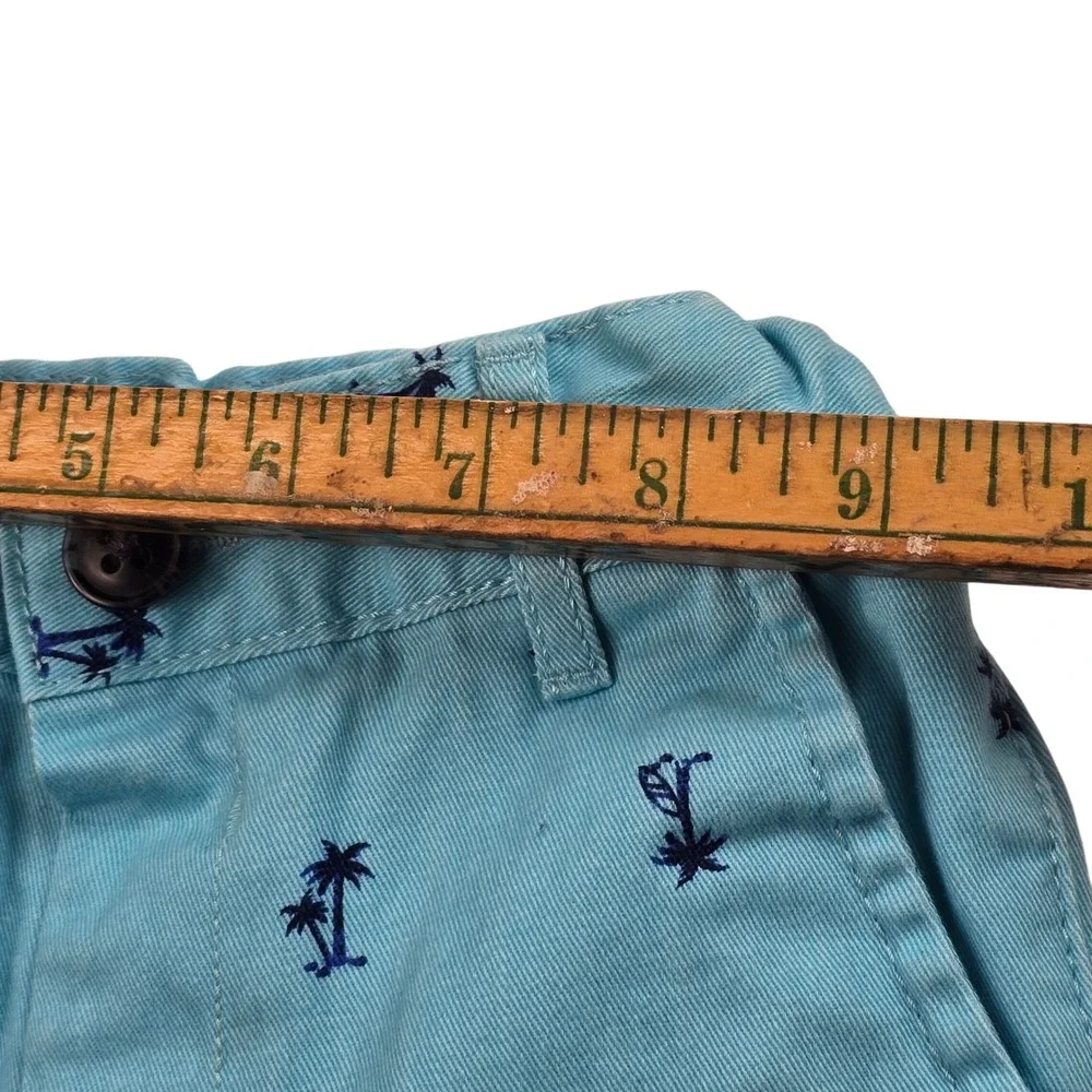 Boys‎ Light Blue Palm Tree Sailboat Embroidered Summer Chino Shorts